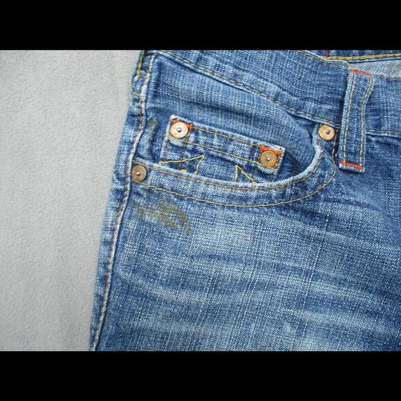 VTG TRUE RELIGION Bobby Blue Denim Jean Shorts Cut Offs Tag 31 Casual USA - Picture 4 of 9